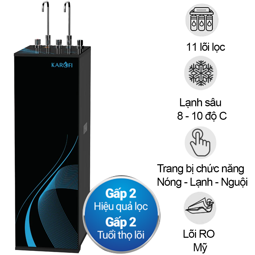 Máy Lọc Nước Nóng Lạnh Karofi KAD-M29 11 Lõi T1/2026