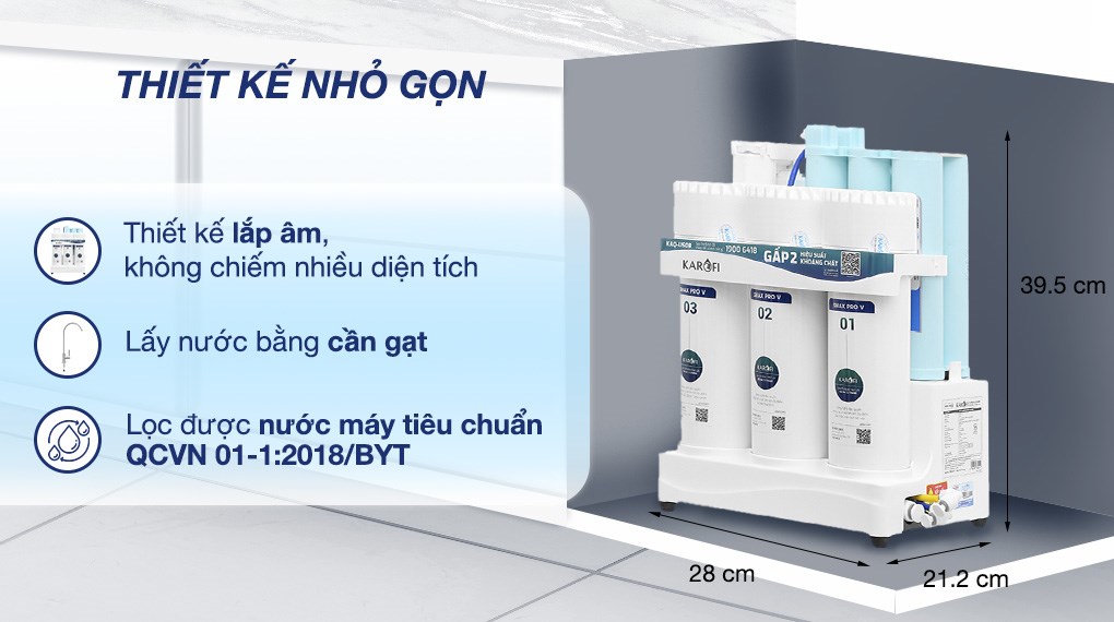 Máy lọc nước RO Karofi KAQ-US08 10 lõi