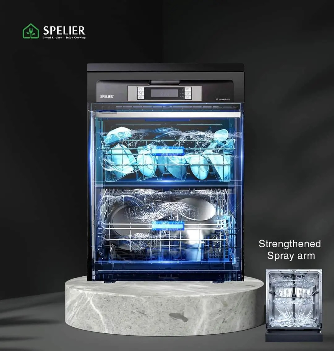 Máy rửa bát (Chén) Spelier SP 15 DW-B/HA (màu đen) 5